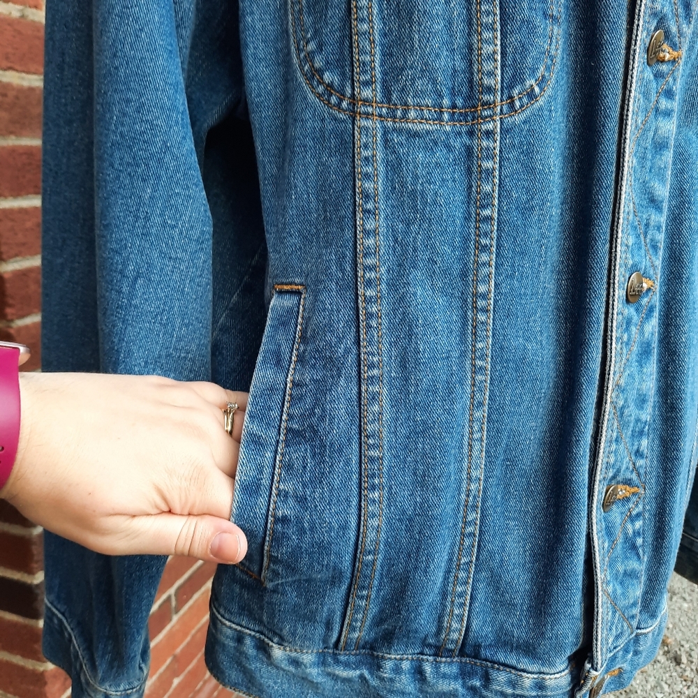 Lee Vintage 90's Denim Trucker Jacket Unisex Spring Blogger - Picture 5 of 12
